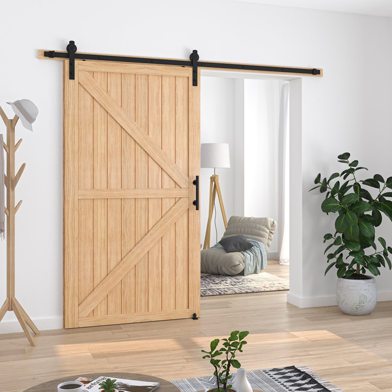HomLux Heavy Duty Standard Single Barn Door Hardware Kit & Reviews Wayfair